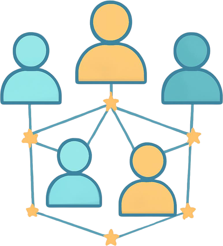  icono a color de constelaciones familiares, con estilo limpio y minimalista.